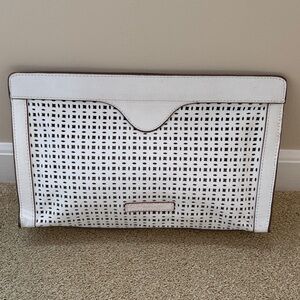 BCBGMaxAzria White Perforated Clutch